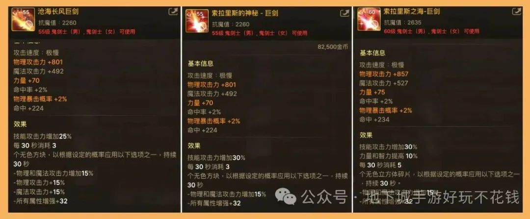 DNF手游：普通团本装备跟升级版团本装备对比！